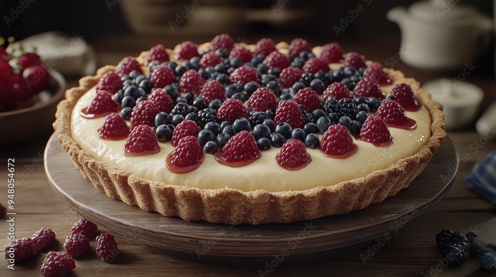 Delicious Rustic Tart with Flaky Crust, Creamy Custard Filling, and Caramelized Fruit Topping A Perfect Summer Dessert Recipe Delicious Rustic Tart with Flaky Crust, Creamy Custard Filling, and Caramelized Fruit Topping A Perfect Summer Dessert Recipe