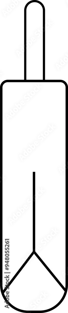 Cricket bat and ball line icon, cricket sports line vector.