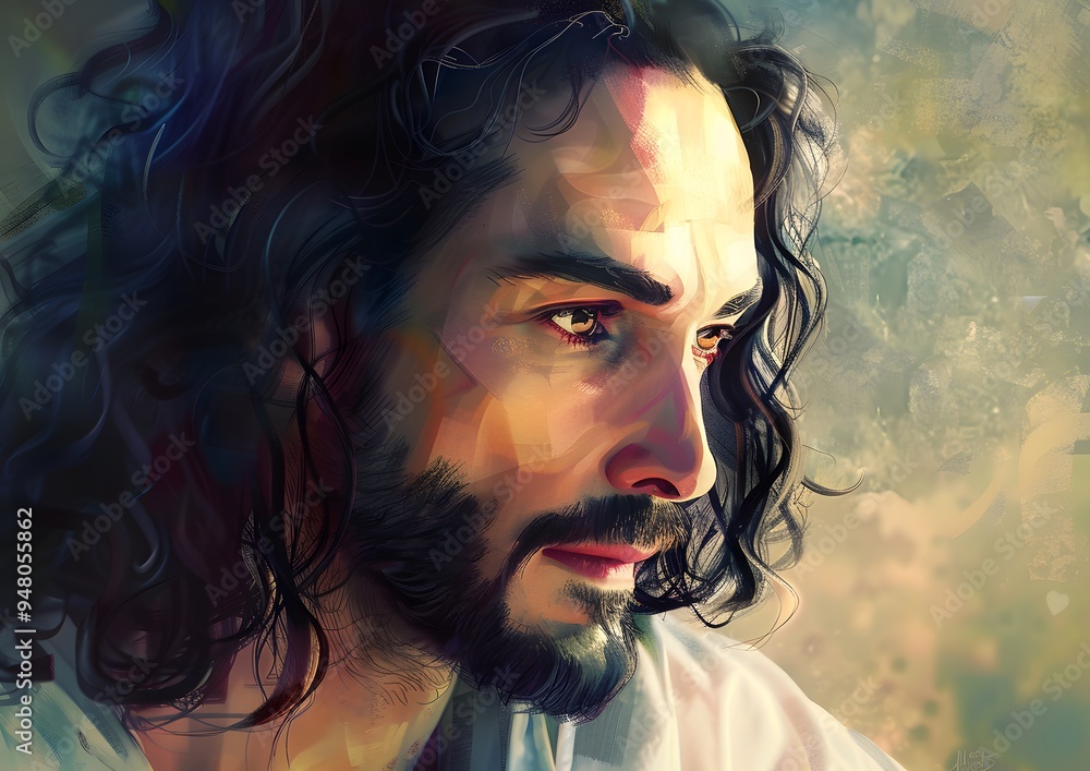 Fototapeta premium Jesus Christ close up portrait