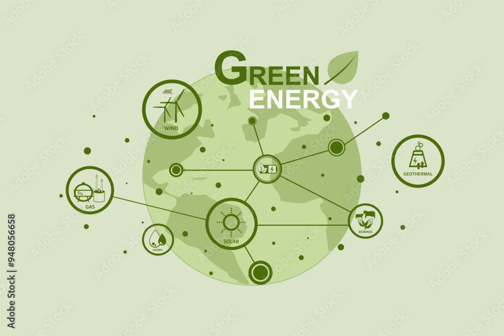 Fototapeta premium Environmental care and using clean green energy, Net zero emission, Carbon footprint concept, Nature conservation and Renewable Energy technology or Alternative power generation system industry.