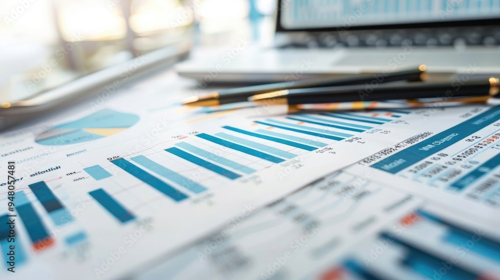 Financial report data of business operations balance sheet and income statement as Fintech concept. . Financial report data of business operations balance sheet and income statement as Fintech concept. .