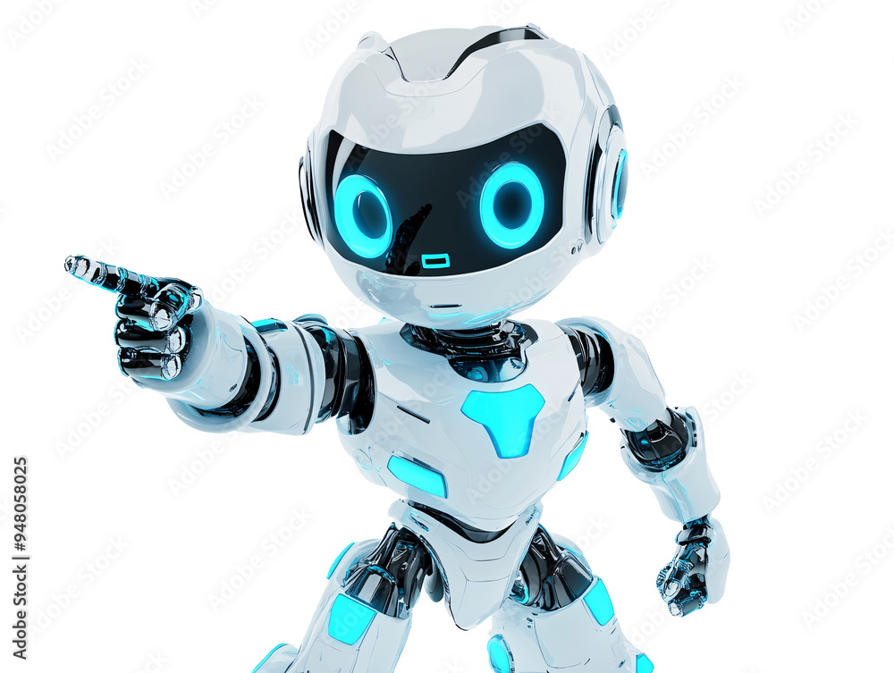 a robot pointing at something a robot pointing at something