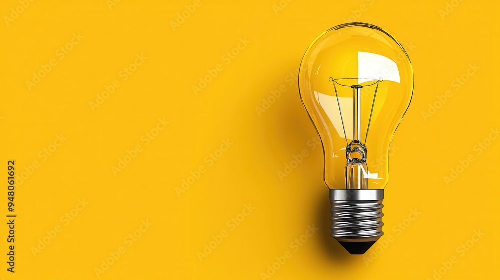 A vibrant yellow background featuring a stylish light bulb, symbolizing creativity, innovation, and bright ideas. A vibrant yellow background featuring a stylish light bulb, symbolizing creativity, innovation, and bright ideas.