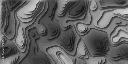 Topographic canyon geometric map relief texture with curved layers and shadow. abstract White background with a beautiful pattern, Topographic contour lines vector map seamless pattern vector.