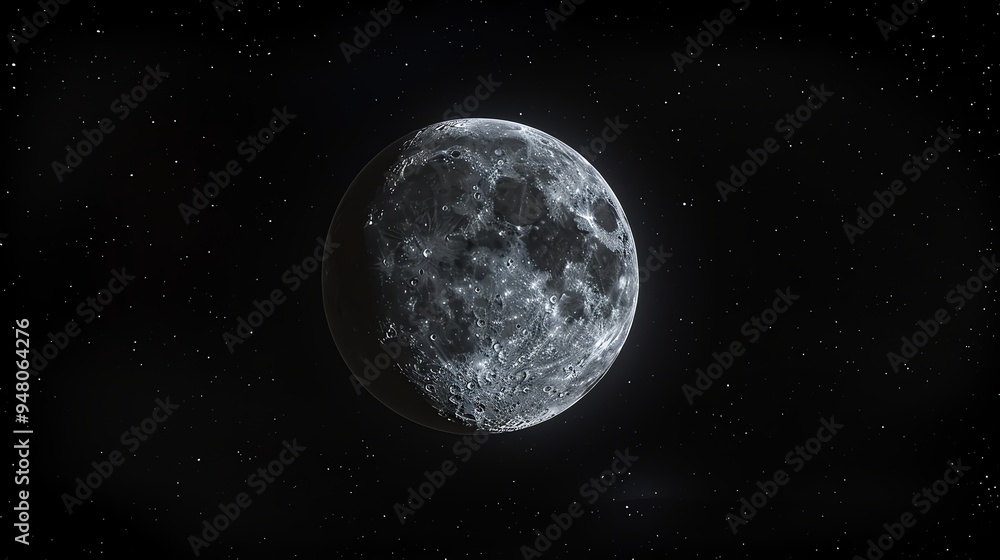 Obraz premium A close-up shot of the moon in a starry night sky.
