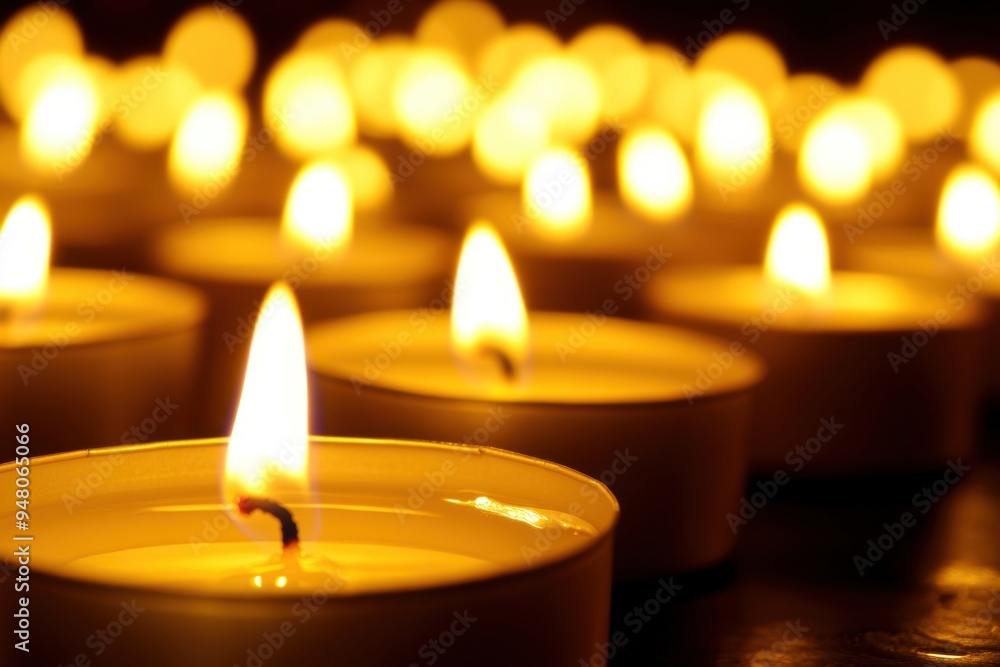 Serene glow of candlelight in darkness Serene glow of candlelight in darkness