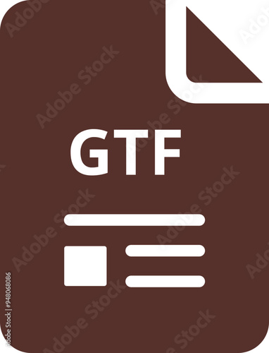 GTF File icon fill and outline rounded corners