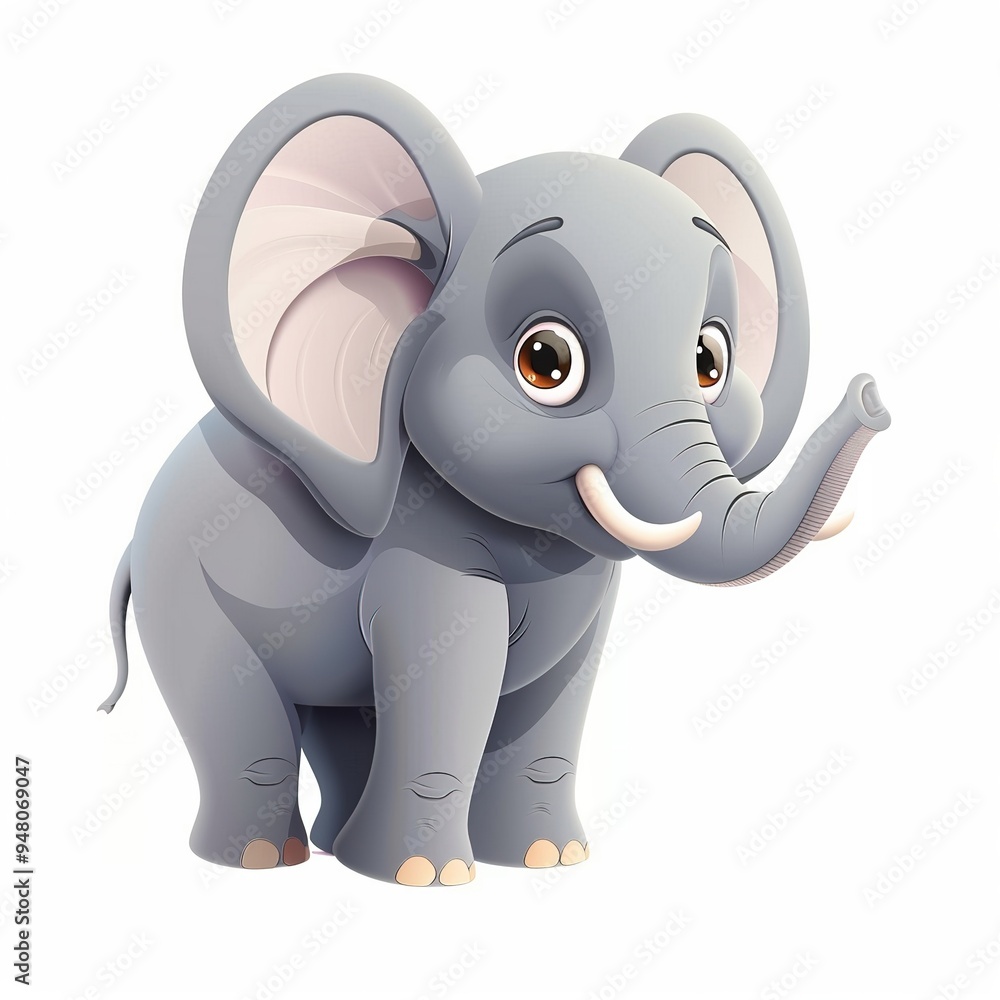 Fototapeta premium Elephant Sound element animal cartoon isolated whitebackground 16:9