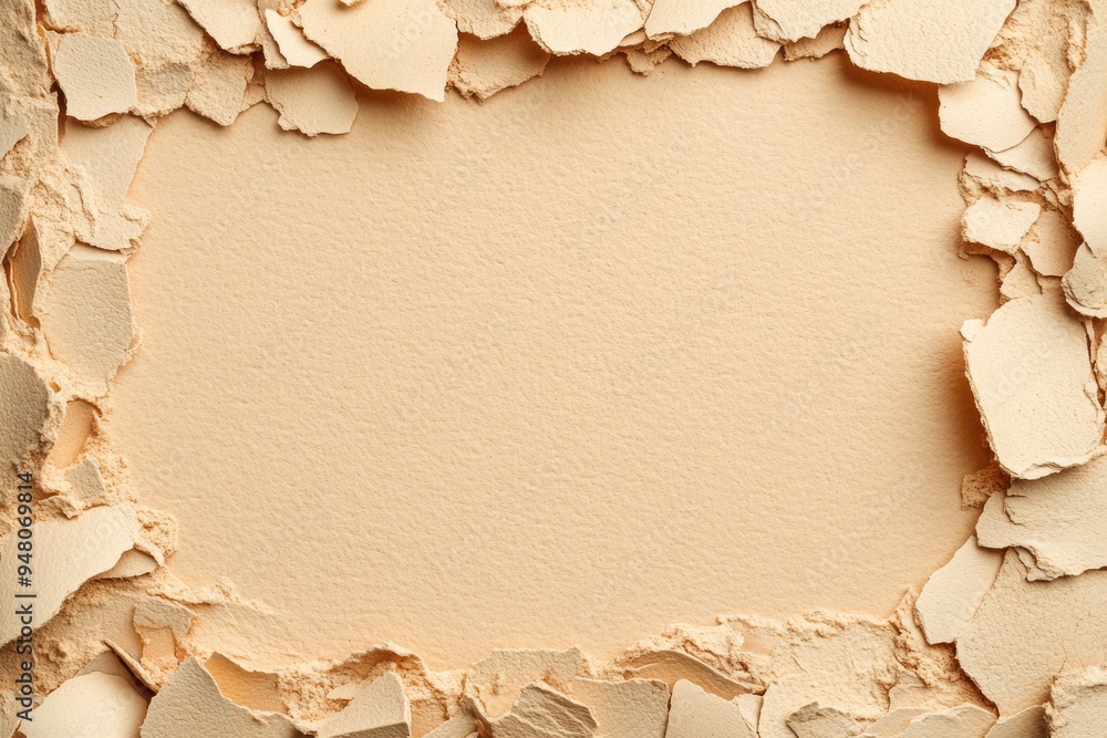 Textured beige paper background with torn edges Textured beige paper background with torn edges