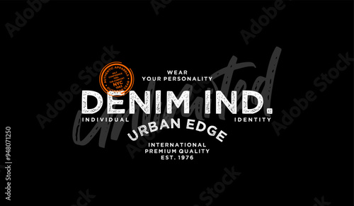 Urban edge, identity, abstract typography motivational quotes modern design slogan. Vector illustration graphics print t shirt, apparel, background, poster, banner, postcard or social media content.