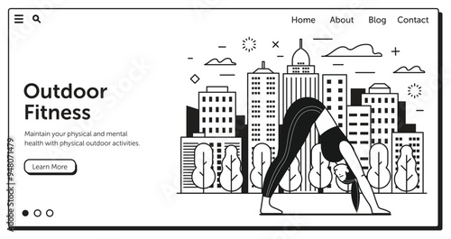Outdoor Yoga and Fitness Classes Horizontal Banner