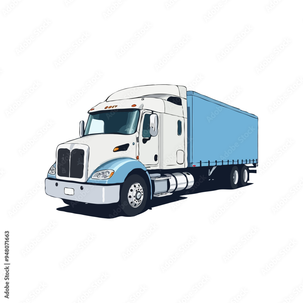 Freight truck isolated vector. truck with trailer, Fast shipping delivery truck. Truck , transport logo Freight truck isolated vector. truck with trailer, Fast shipping delivery truck. Truck , transport logo