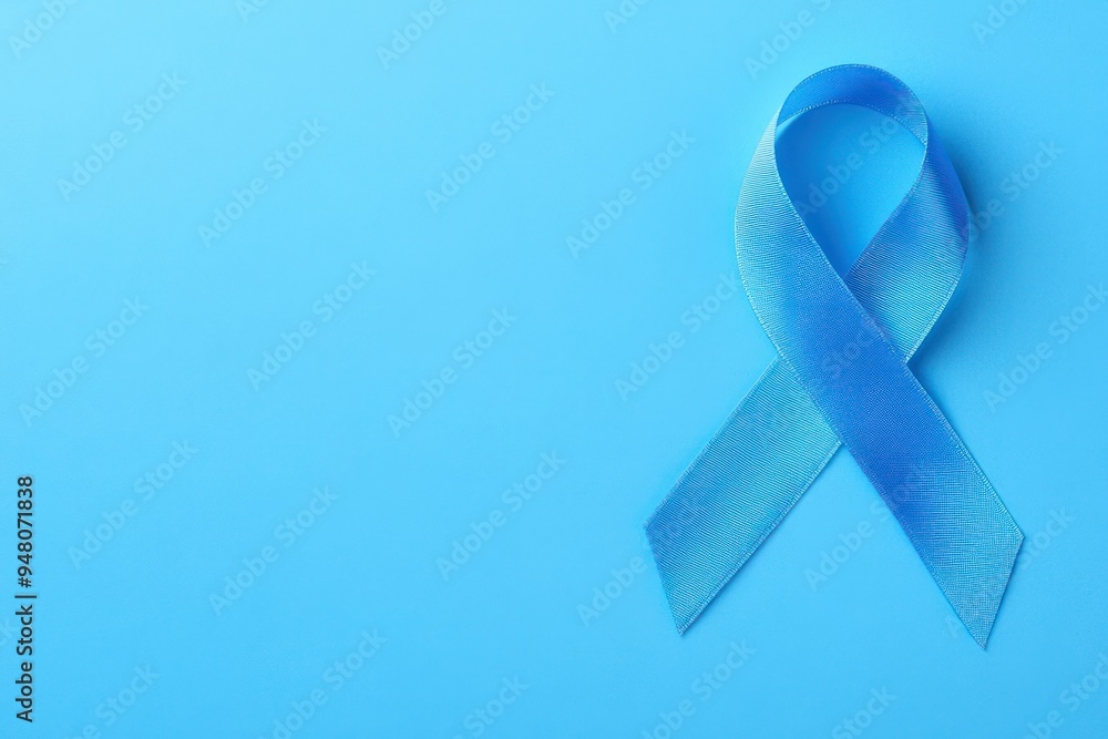 Light Blue Ribbon on a Blue Background Light Blue Ribbon on a Blue Background