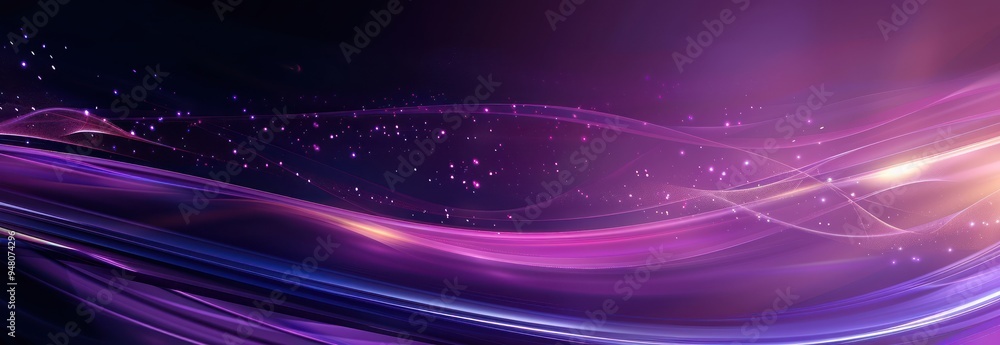 Obraz premium Abstract Purple and Blue Swirls with Glimmering Lights