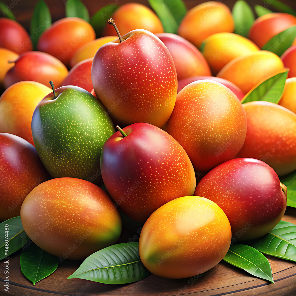 Delicious fresh mangos still life, Mangos High quality image Delicious fresh mangos still life, Mangos High quality image