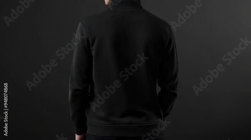 Back View of a Man Wearing a Black Sweatshirt