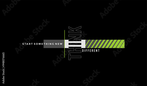 Think different, abstract typography motivational quotes modern design slogan. Vector illustration graphics print t shirt, apparel, background, poster, banner, postcard or social media content.