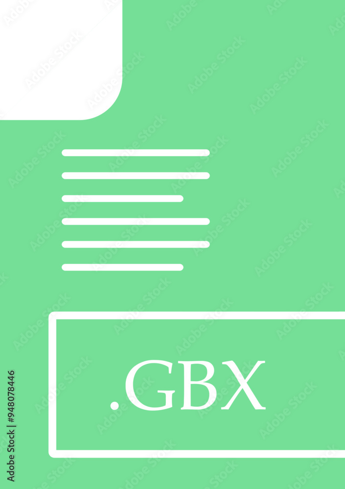 Fototapeta premium GBX File format icon fill insidse with symbol