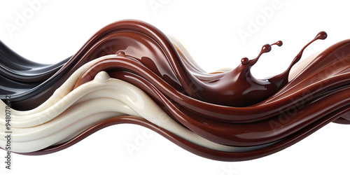 Chocolate splash ,isolated on transparent png background