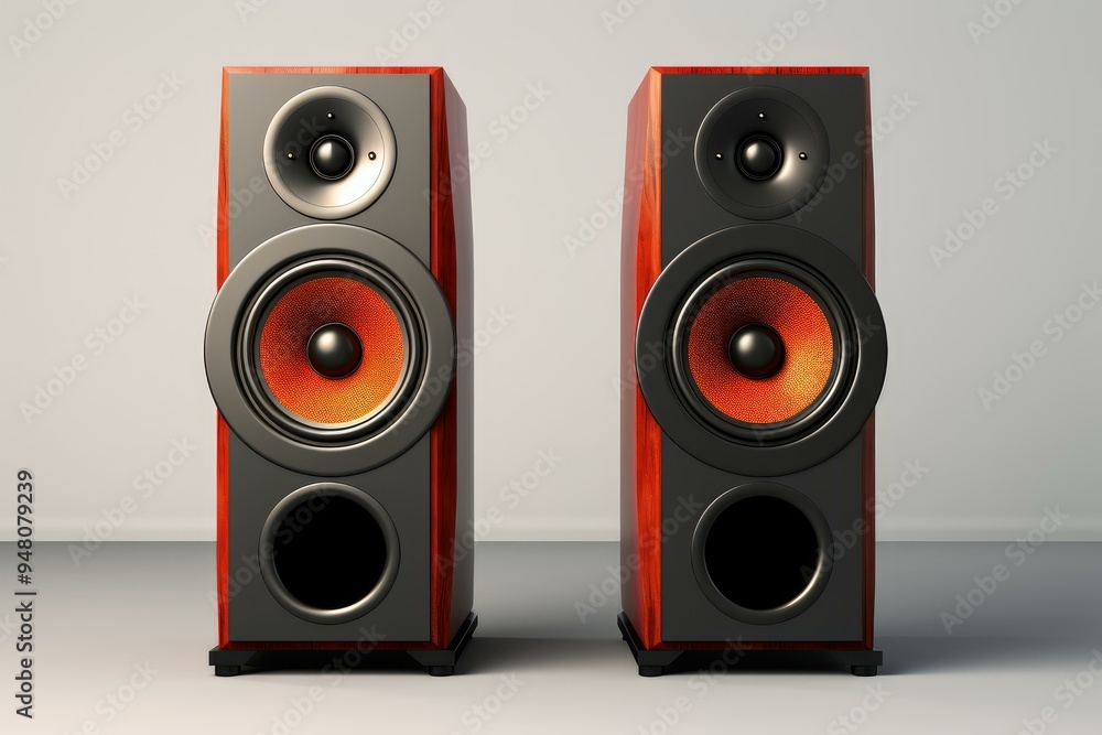 Surround-sound Two sound speakers. Wave audio. Generate Ai Surround-sound Two sound speakers. Wave audio. Generate Ai