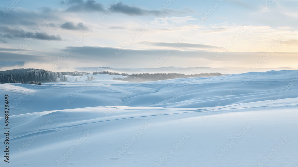 Serene Winter Wonderland Exploring a Snowy Plateau with Untouched Snow and Soft Light Serene Winter Wonderland Exploring a Snowy Plateau with Untouched Snow and Soft Light