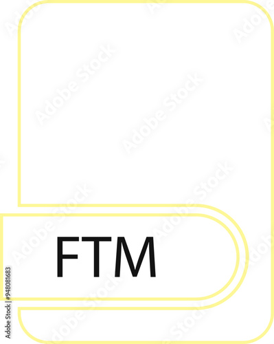 FTM File format icon black outline and light color