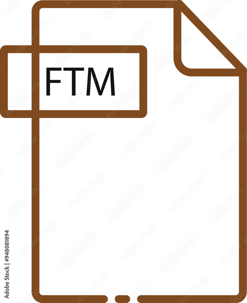 Obraz premium FTM File format minimal icon with black outline