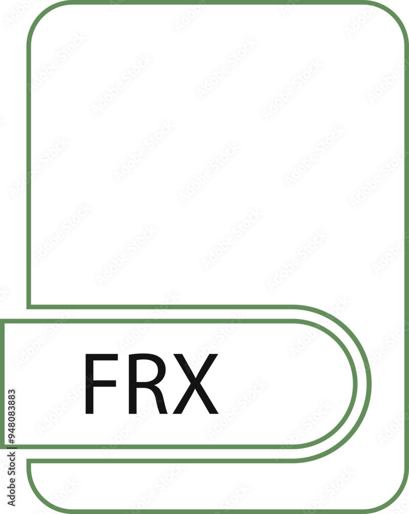 FRX File format icon black outline and light color FRX File format icon black outline and light color