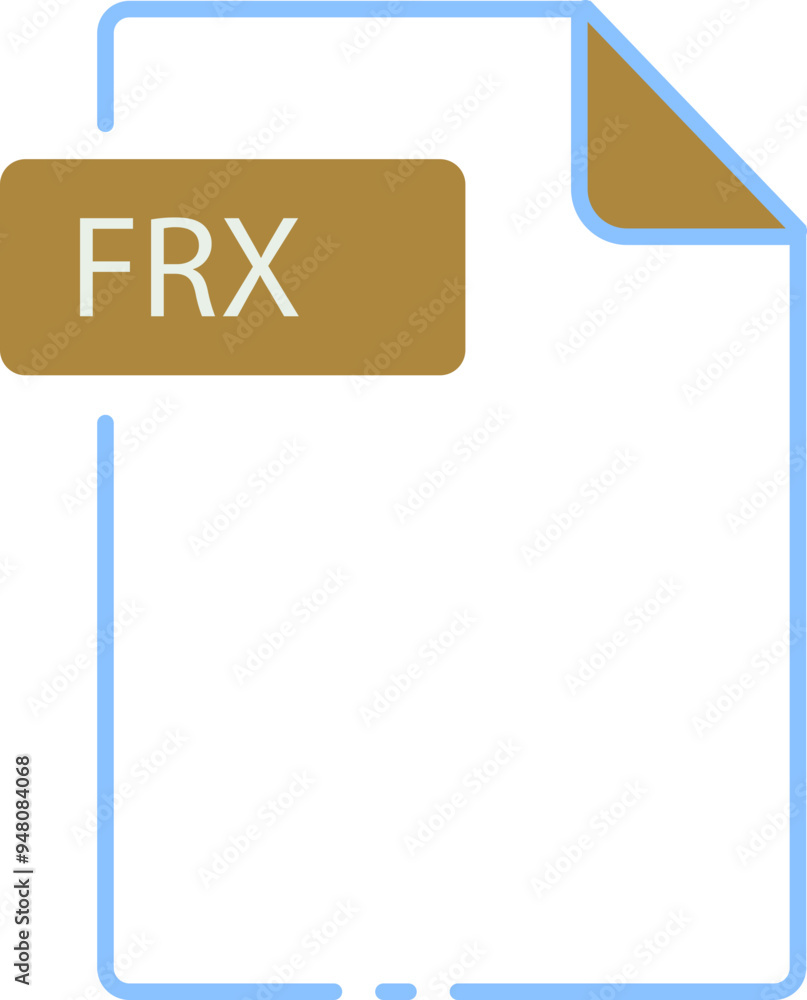 Obraz premium FRX File format minimal icon outline
