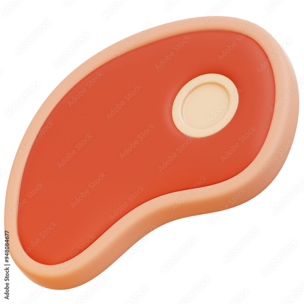 Beef Steak 3D Icon with Transparent Background PNG File Beef Steak 3D Icon with Transparent Background PNG File