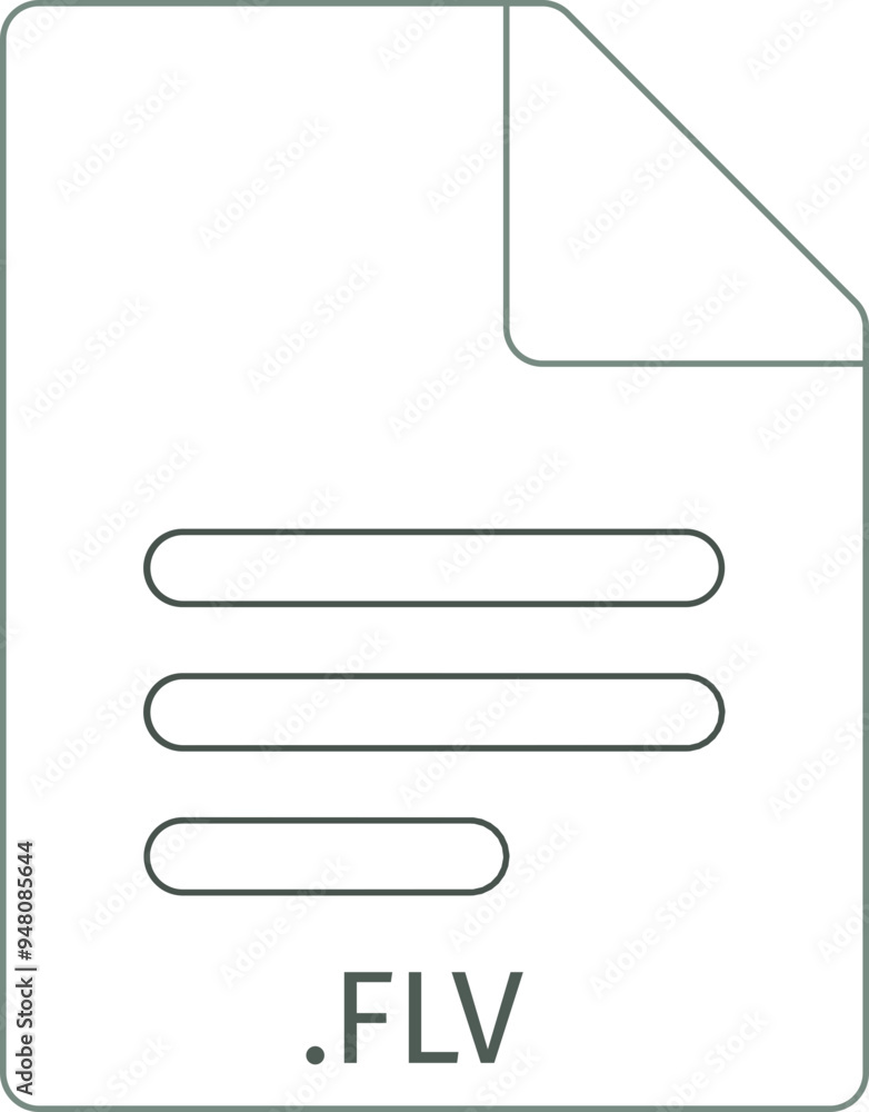 FLV black empty outline doc icon FLV black empty outline doc icon