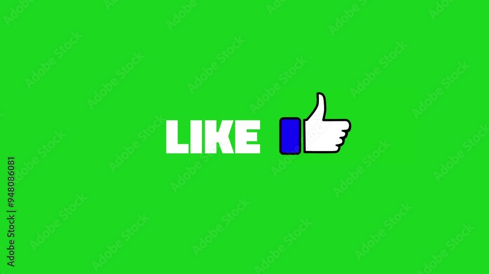 Animated pop up subscribe like bell notification icon button clicked animation motion graphic for social media with chroma green screen clip template 4K