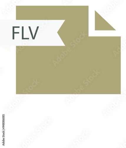 FLV File format icon roe color fill