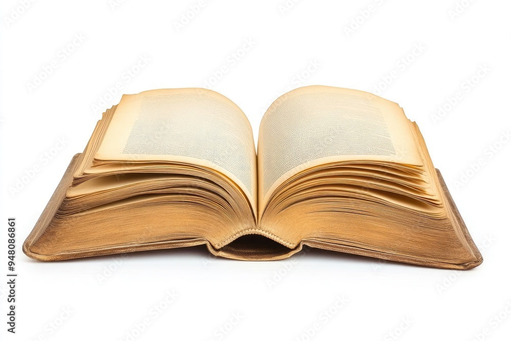 Blank Open Book Spread on White Background Blank Open Book Spread on White Background