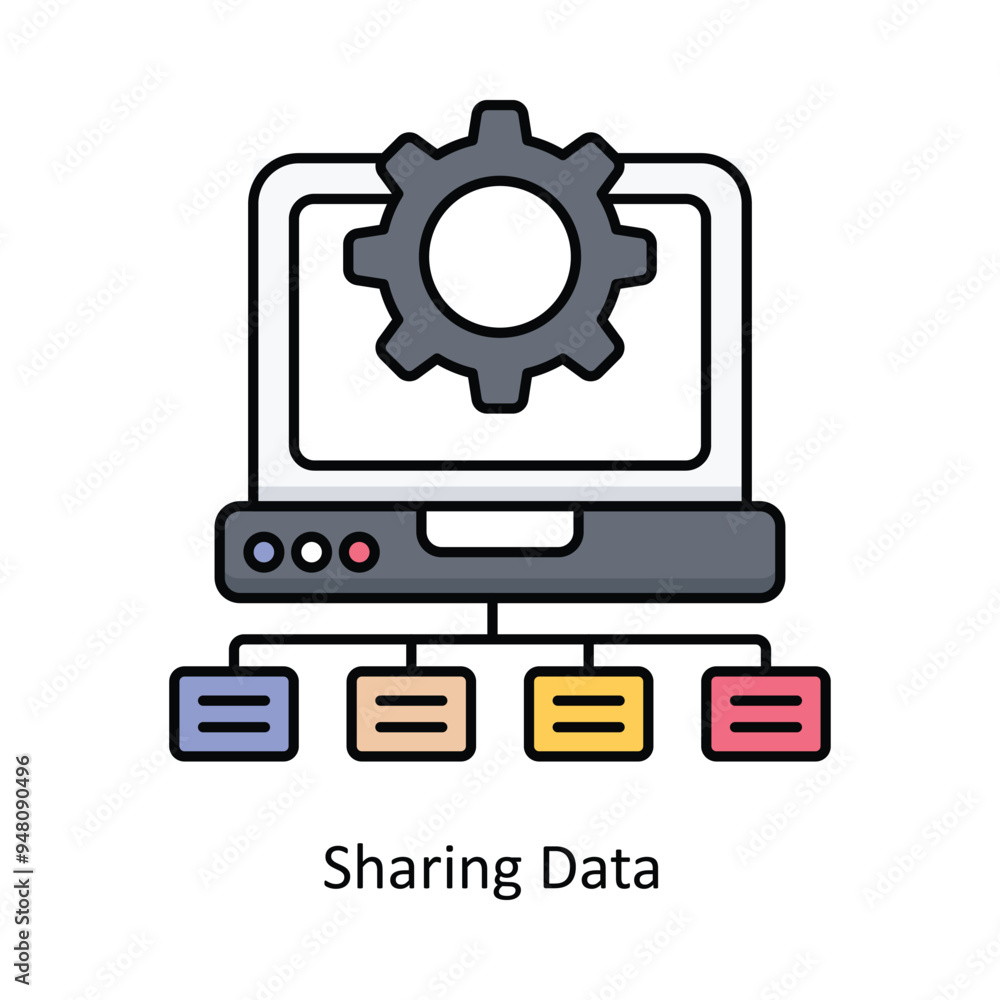 Sharing Data Vector filled outline icon design illustration. information technology symbol on white background EPS 10 File Sharing Data Vector filled outline icon design illustration. information technology symbol on white background EPS 10 File