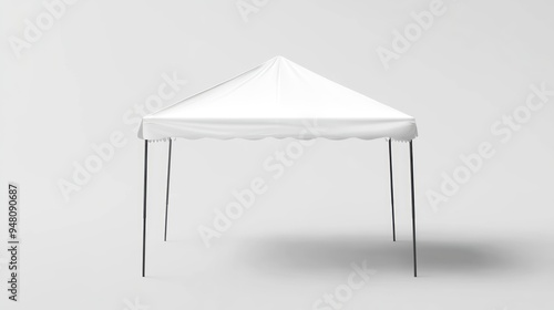 White Pop-Up Canopy Tent with Black Poles