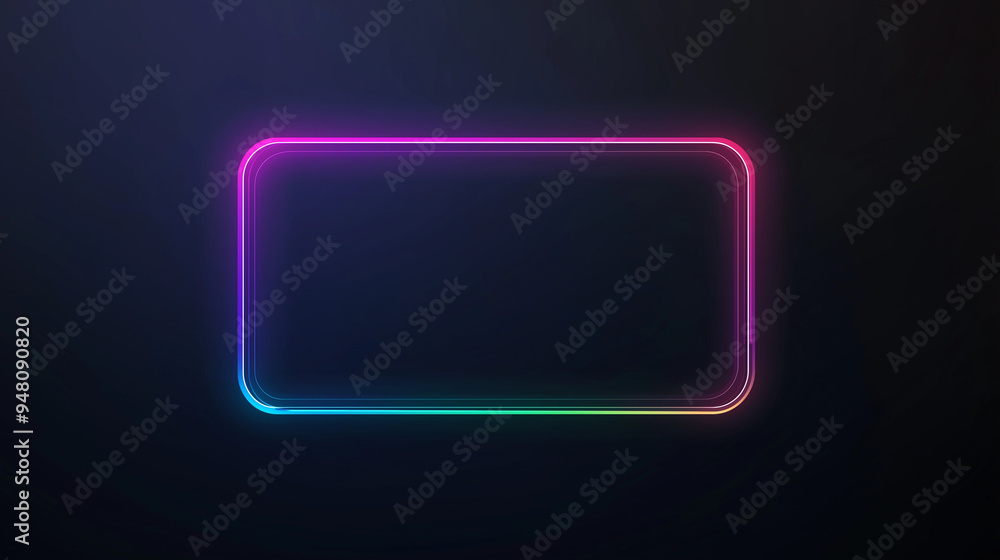 Neon gaming overlay with vibrant multicolor gradient frame on dark tech background for streaming, esports, or digital content creation Neon gaming overlay with vibrant multicolor gradient frame on dark tech background for streaming, esports, or digital content creation