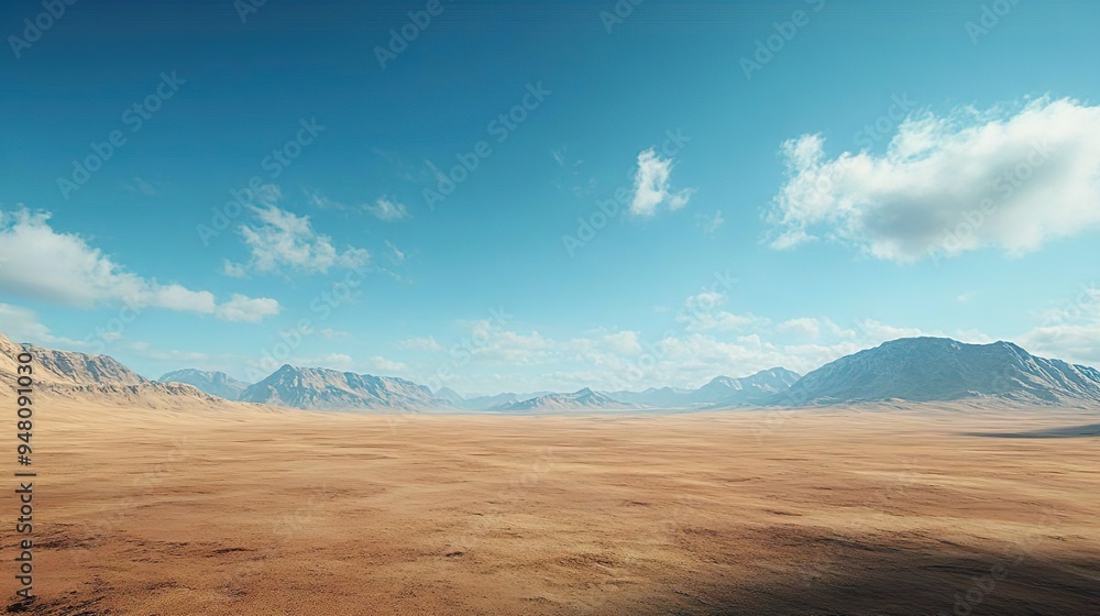 Vast Desert Views Endless Horizons and Deep Blue Skies in a Beautiful, Barren Landscape Vast Desert Views Endless Horizons and Deep Blue Skies in a Beautiful, Barren Landscape
