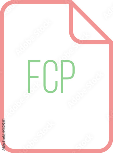 FCP File icon fill rounded corners bold outline photo