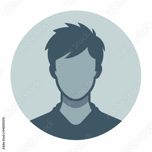 Abstract male avatar icon  default profile picture for social media and websites