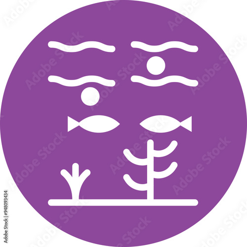 Underwater glyph circle icon