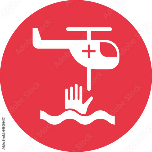 Rescuer glyph circle icon