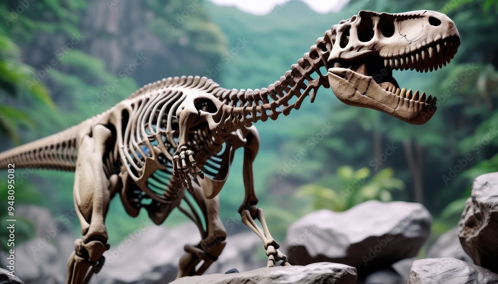 dinosaur skeleton on blurred background dinosaur skeleton on blurred background