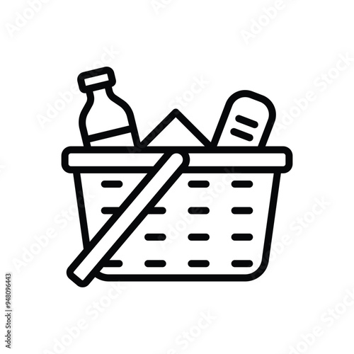 picnic basket icon vector design template simple and clean