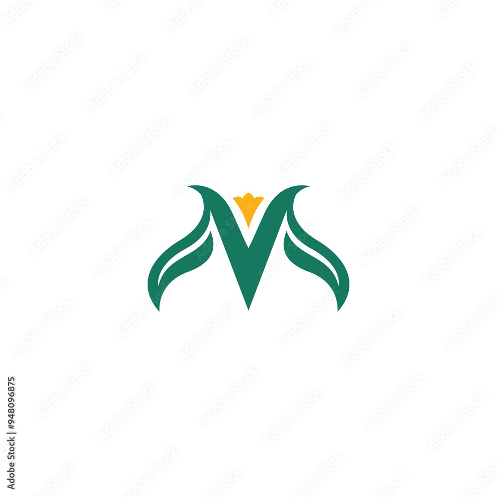 Letter M Leaf Logo Design. M Organic Icon Letter M Leaf Logo Design. M Organic Icon