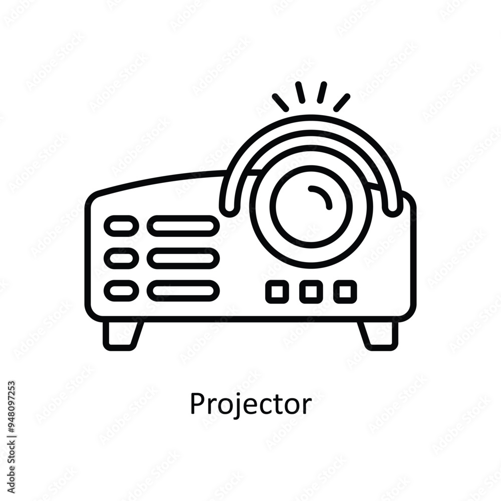 Projector Vector outline icon design illustration. information technology symbol on white background EPS 10 File Projector Vector outline icon design illustration. information technology symbol on white background EPS 10 File
