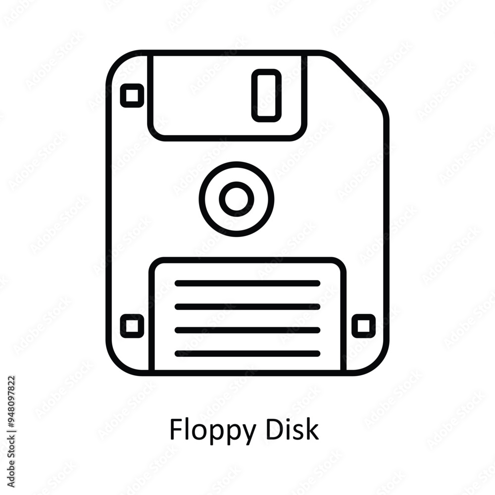 Floppy Disk Vector outline icon design illustration. information technology symbol on white background EPS 10 File Floppy Disk Vector outline icon design illustration. information technology symbol on white background EPS 10 File