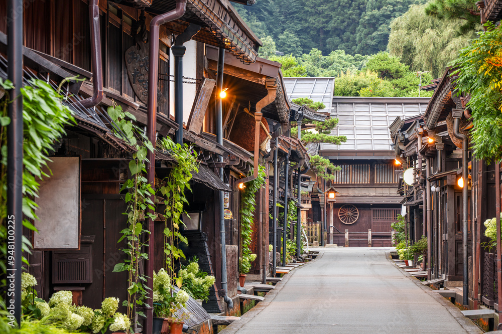 Takayama, Japan at the Historic Sannomachi Street