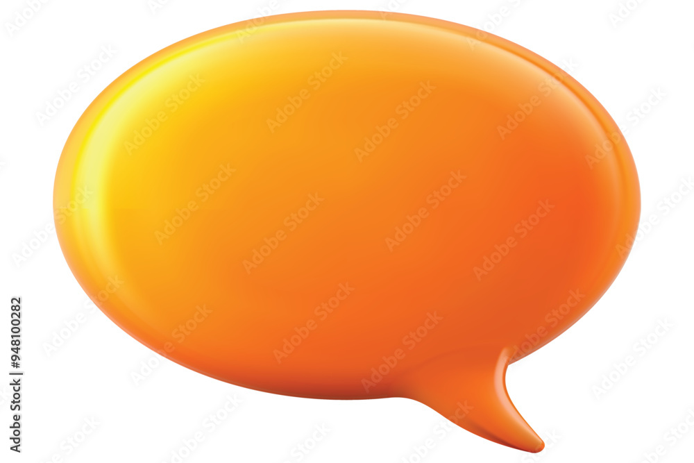 Isolated yellow orange speech bubble chat, vector conversation icon Isolated yellow orange speech bubble chat, vector conversation icon