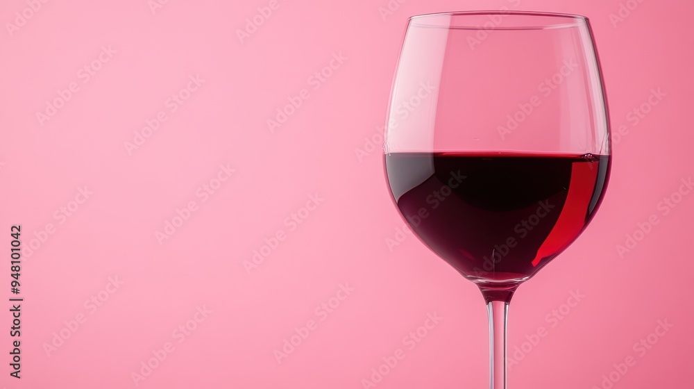 A close-up of a glass of red wine against a soft pink background, showcasing elegance and sophistication. A close-up of a glass of red wine against a soft pink background, showcasing elegance and sophistication.